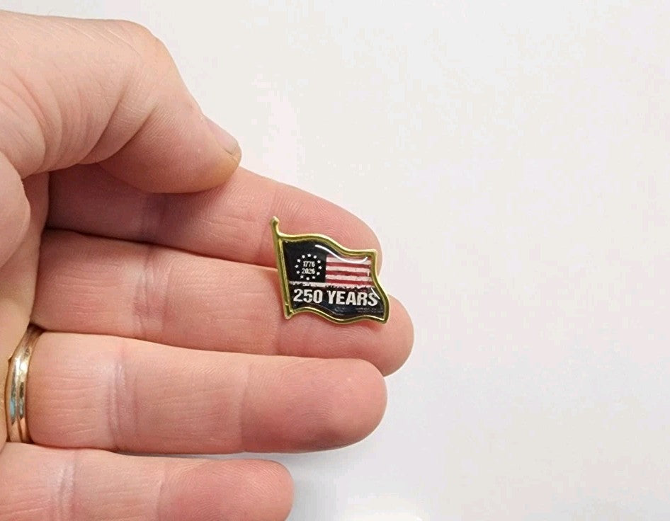 1776-2026 250 Years Betsy Ross Flag Lapel Brooch Hat Pin1