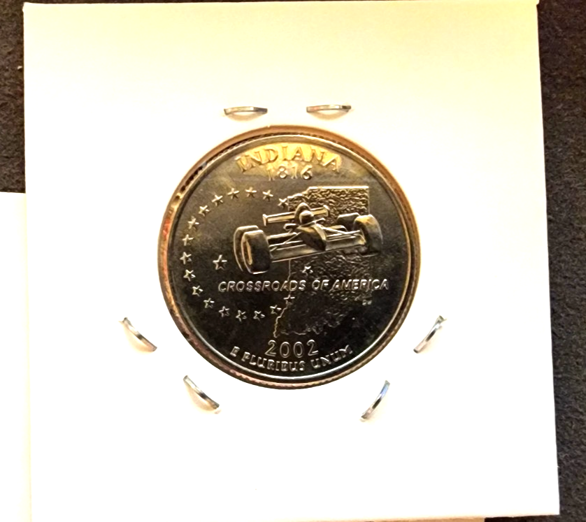 2002 D State Quarter Indiana BU Uncirculated From Mint Set0