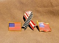 Set Of Three Types Of American Flag Patriotic Flag Lapel/Brooch/Hat Pins0