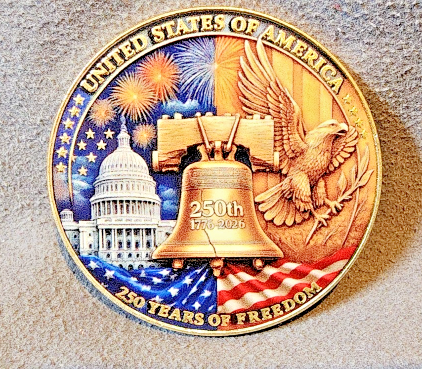 250th USA Anniversary Collectible Coin W/Statue Of Liberty/Eagle SHIPS FROM USA0