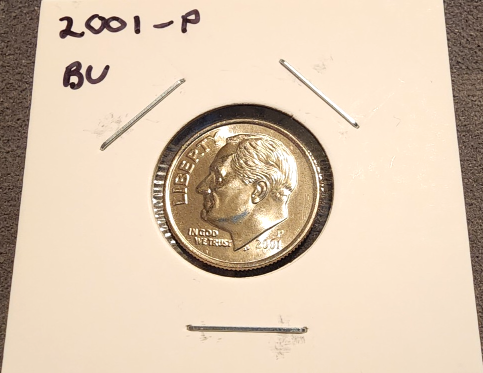 2001 P Roosevelt Dime BU Uncirculated  Pulled From Mint Set0