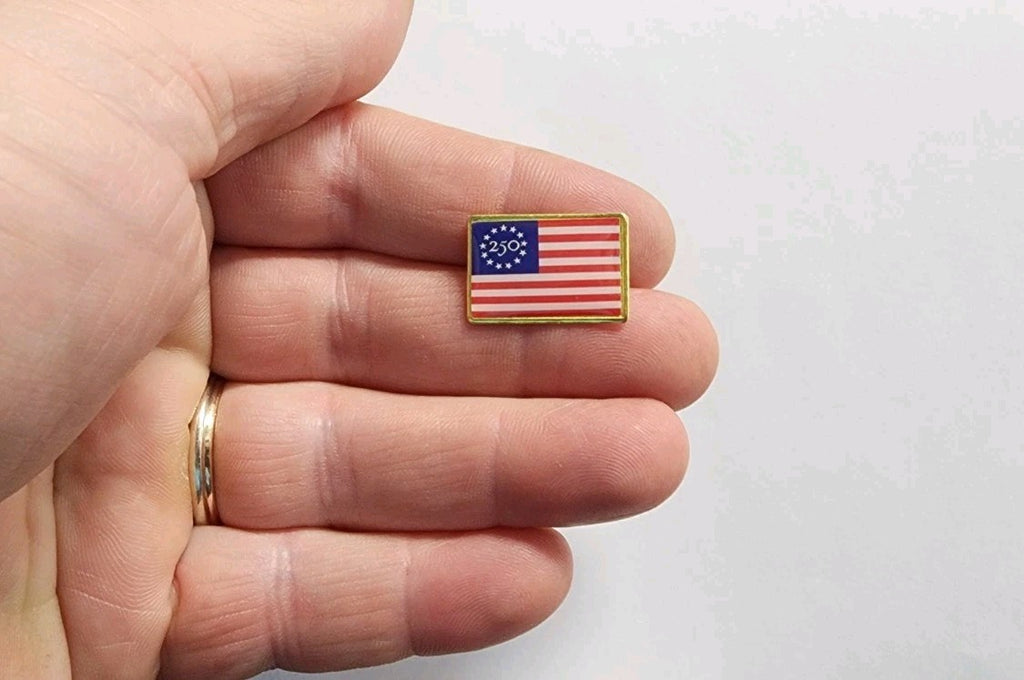  Betsy Ross Style Flag 250th Anniversary Lapel Pin - Hat Pin - USA - Patriot1