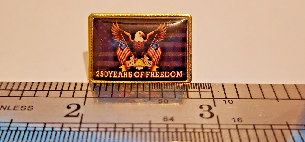 250 Years Of Freedom 1776-2026 Anniversary Bald Eagle Patriotic Lapel Brooch Pin2