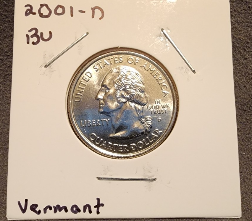 2001 D Vermont State Quarter BU Uncirculated From Mint Set0