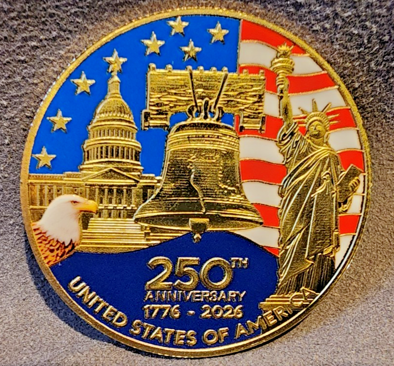 250TH ANNIVERSARY AMERICA 1776-2026 UNITED STATES COMMEMORITIVE COIN USA SHIPPER1