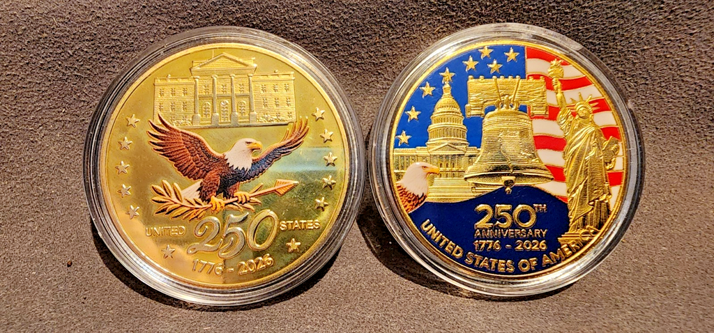 250TH ANNIVERSARY AMERICA 1776-2026 UNITED STATES COMMEMORITIVE COIN USA SHIPPER2