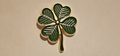 Lucky Four Leaf Clover Green And Gold Enamel Lapel Brooch Hat Pin0