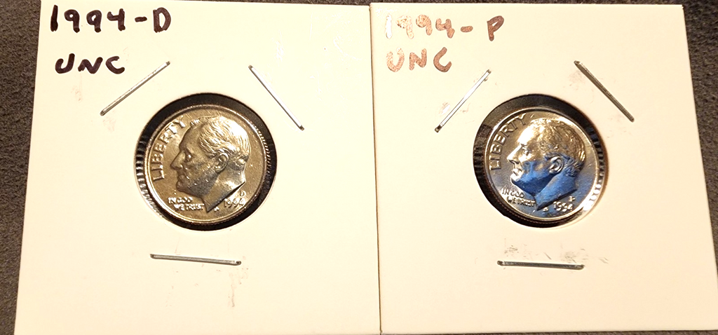 1994 P&D Roosevelt Dime BU Uncirculated From Mint Set0