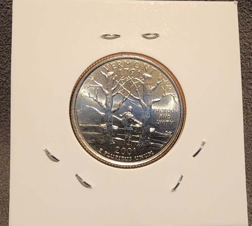 2001 D Vermont State Quarter BU Uncirculated From Mint Set1