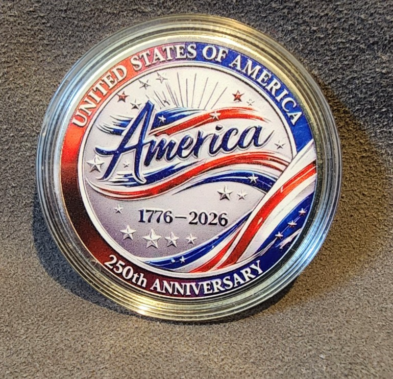 UNITED STATES USA 250TH ANNIVERSARY COMMEORATIVE COLLECTIBLE COIN SHIPS FROM USA3