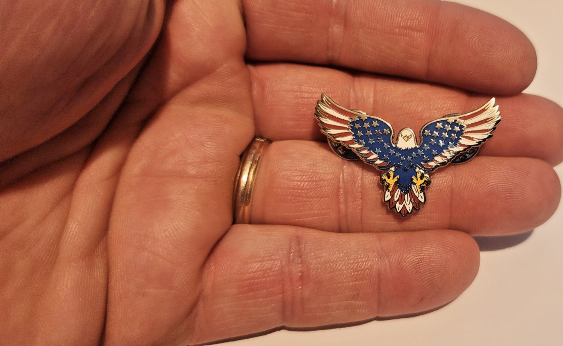 Red White Blue American Flag Bald Eagle Patriotic Lapel Brooch Hat Pin1