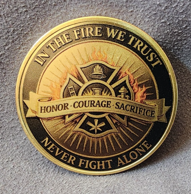 God Bless Firefighters In The Fire We Trust Brave Collectible Coin SHIPS IN USA1