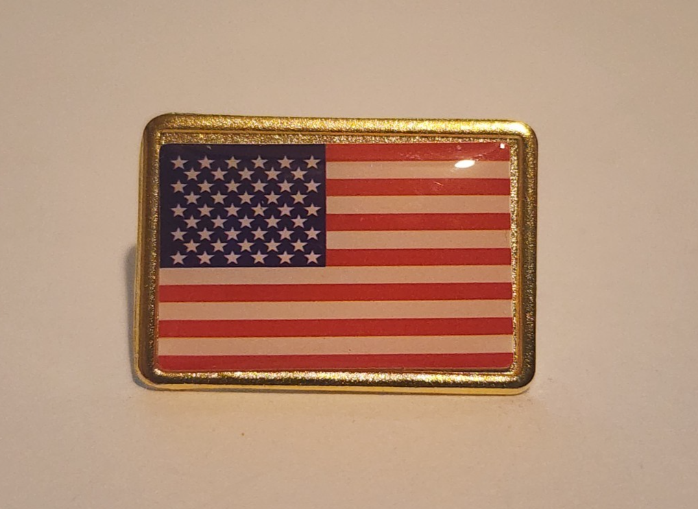 Rectangle Shaped American Flag Patriotic Lapel Brooch Hat Pin0