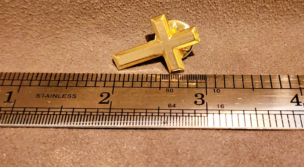 Gold Toned Christian Crucifix Cross Lapel Brooch Hat Pin4