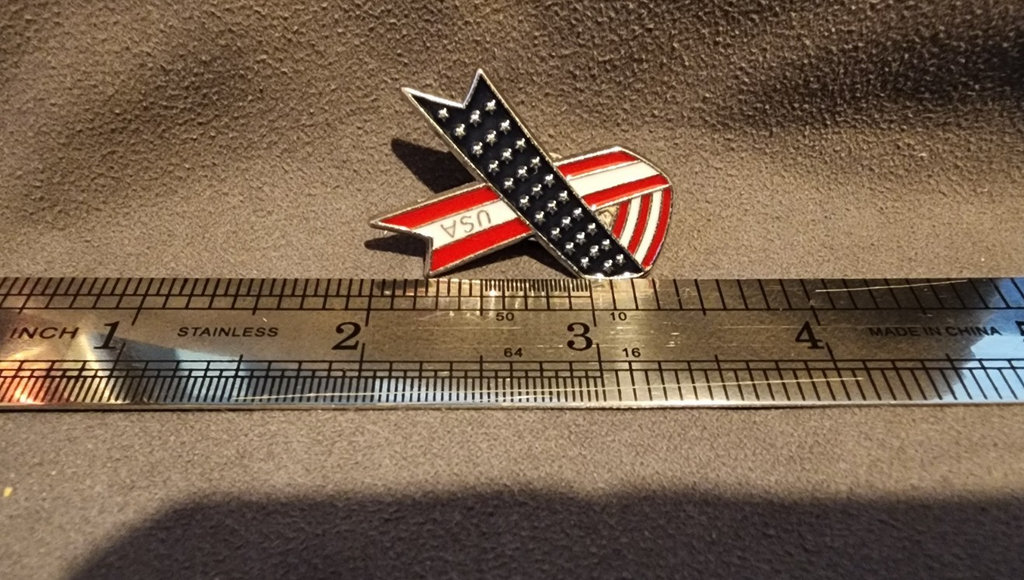 USA Patriotic Red/White/Blue American Flag Ribbon Lapel Hat Broach Pin3