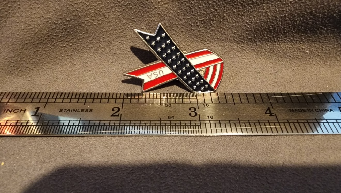 USA Patriotic Red/White/Blue American Flag Ribbon Lapel Hat Broach Pin3