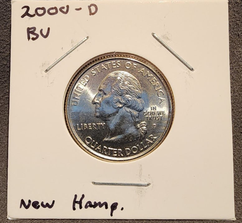 2000 D - New Hampshire - State Quarter - BU Uncirculated From Mint Set0