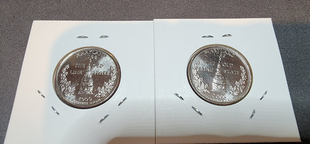 2000 P D State Quarter Maryland BU 2 Coin Set CN-Clad1