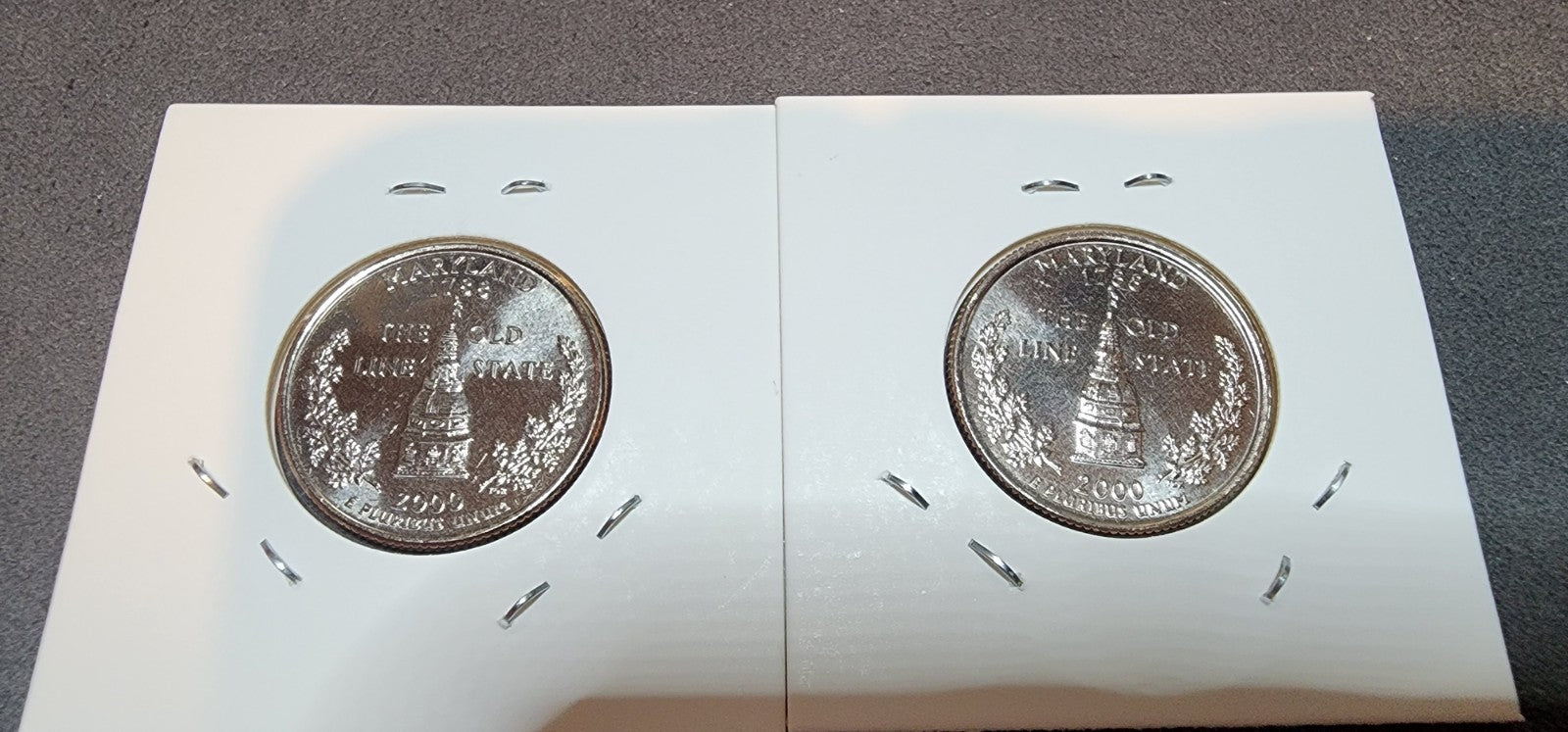 2000 P D State Quarter Maryland BU 2 Coin Set CN-Clad1