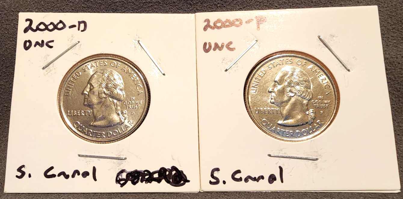 2000 D + P State Quarter South Carolina BU Uncirculated From Mint Set0
