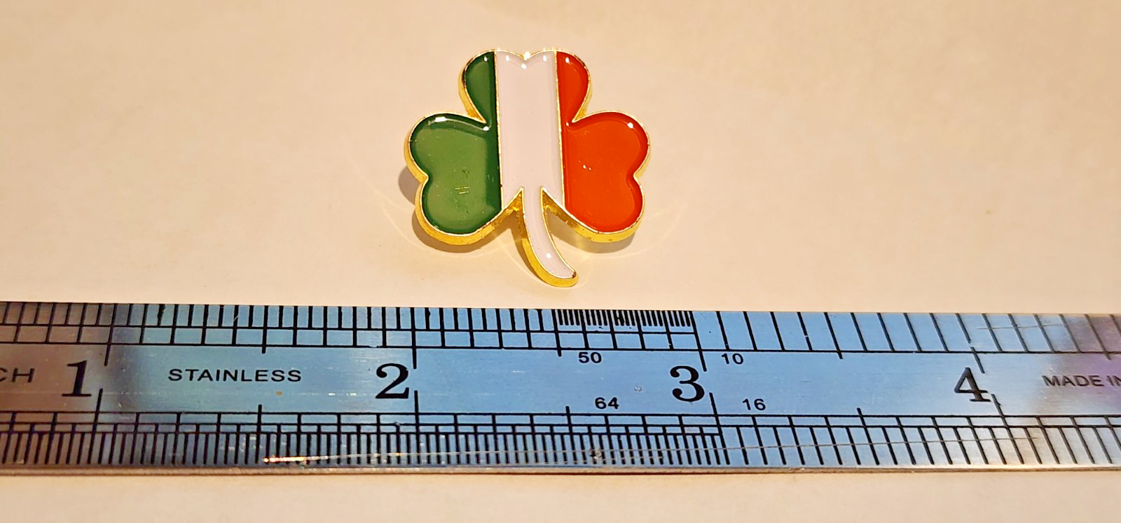 Three Leaf Clover Irish Pride/Heritage Colors (Orange, Green, White) Lapel Pin1