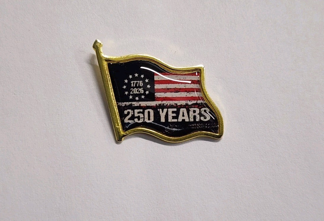 1776-2026 250 Years Betsy Ross Flag Lapel Brooch Hat Pin0