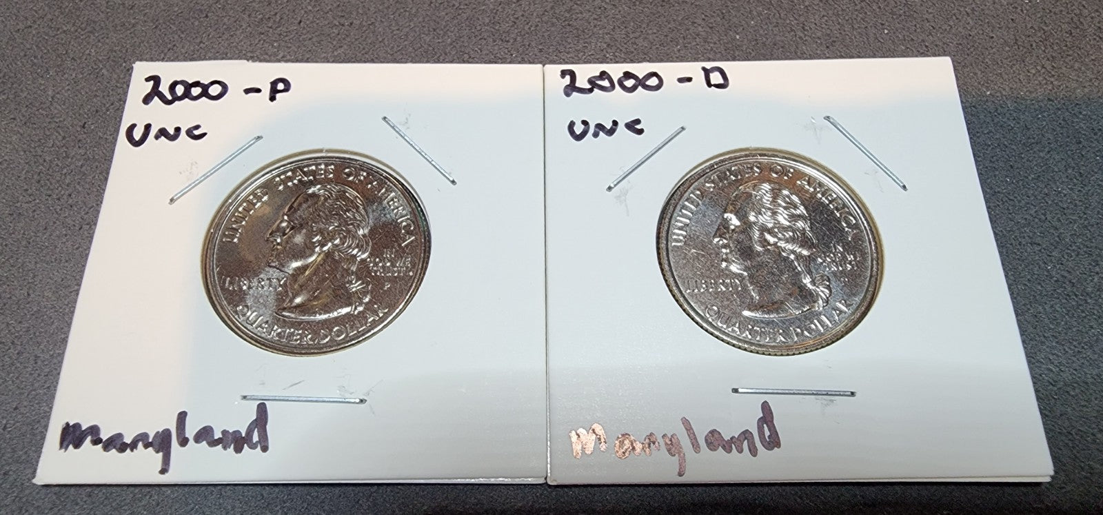 2000 P D State Quarter Maryland BU 2 Coin Set CN-Clad0