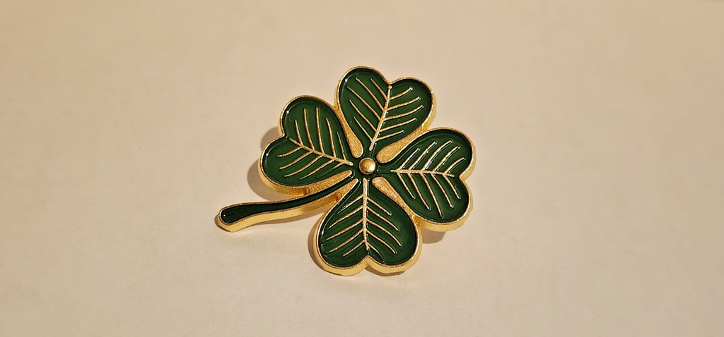 Set Of Two Four (Green/Gold) Leaf and Three (Flag Colors) Leaf Clover Lapel Pins7