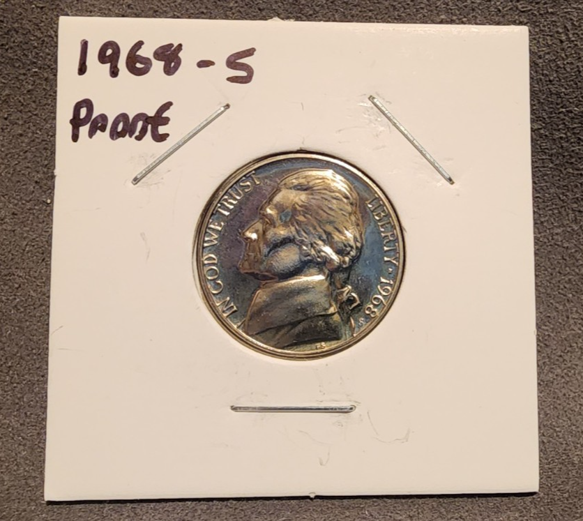 1968 S 5C Proof Jefferson Nickel Proof0