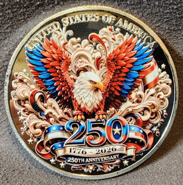 250TH ANNIVERSARY Patriotic American Bald Eagle 1776-2026 USA COMEMMORITIVE COIN2