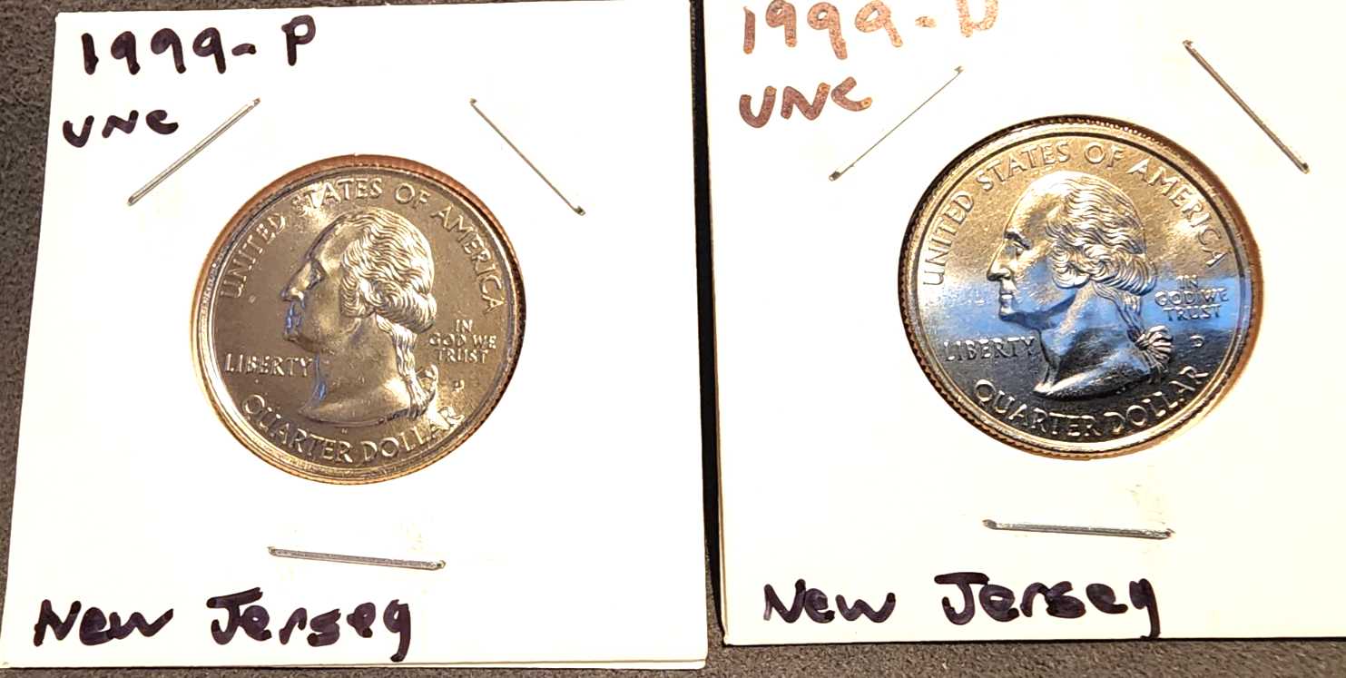 1999 P D New Jersey State Quarters BU Uncirculated From Mint Set0