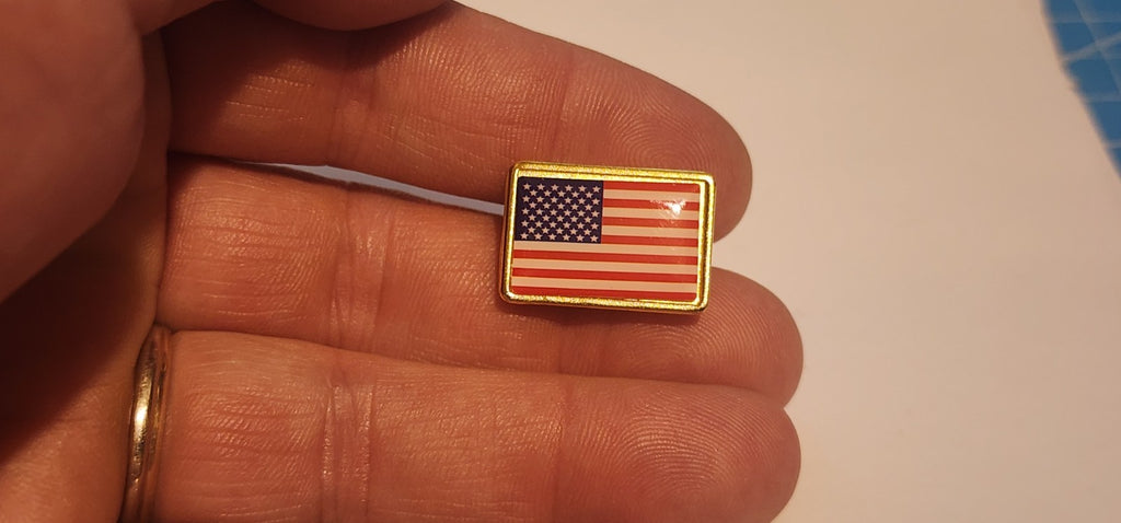 Rectangle Shaped American Flag Patriotic Lapel Brooch Hat Pin1