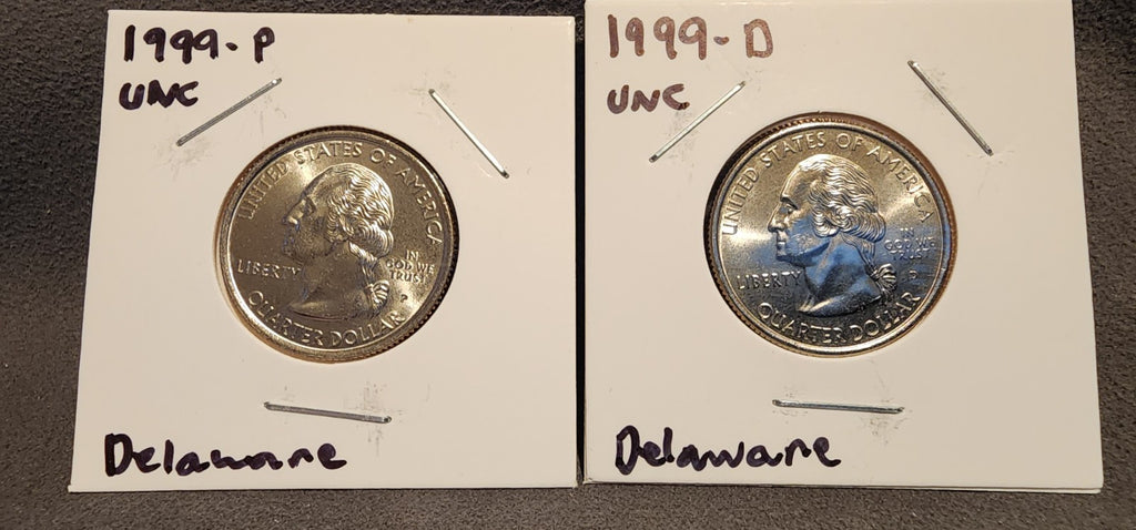 1999 P D Delaware State Quarters BU Uncirculated From Mint Set0