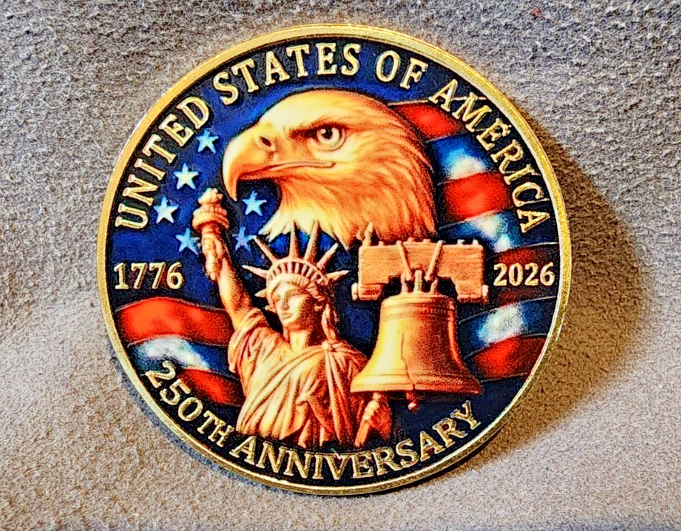 250th USA Anniversary Collectible Coin W/Statue Of Liberty/Eagle SHIPS FROM USA1