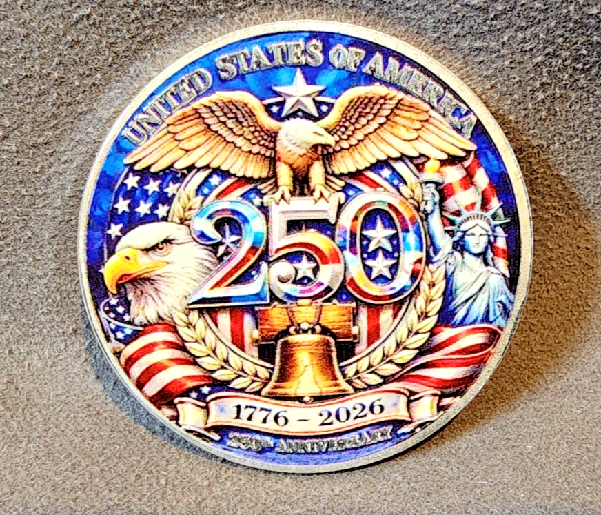 1776-2026 USA 250th Anniversary Patriotic Collectible Coin Ships From USA0