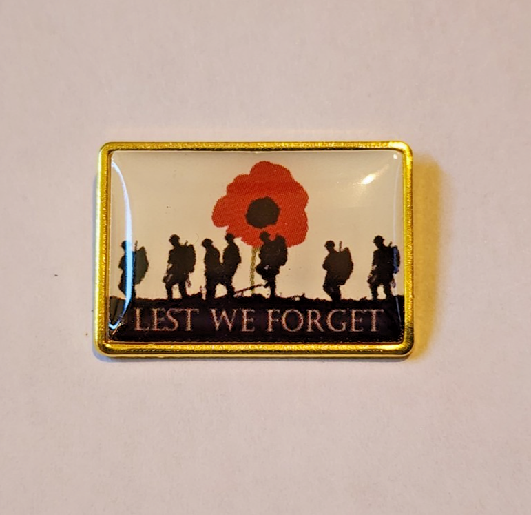 Lest We Forget Veterans Memorial Red Poppy Lapel Brooch Hat Pin0