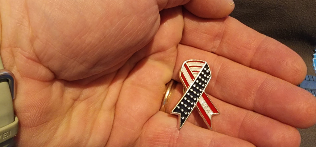 American Flag Ribbon Lapel Pin