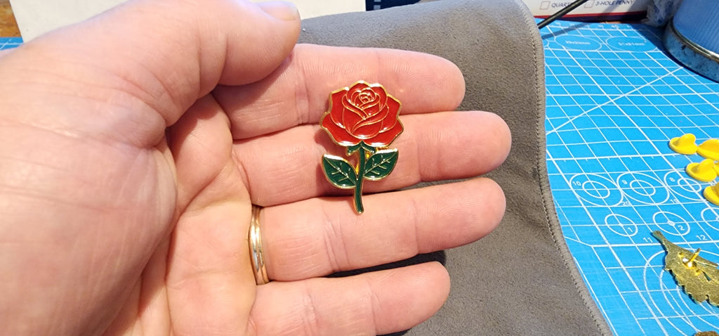 Set Of six various colorful flower Lapel Brooch Hat pins